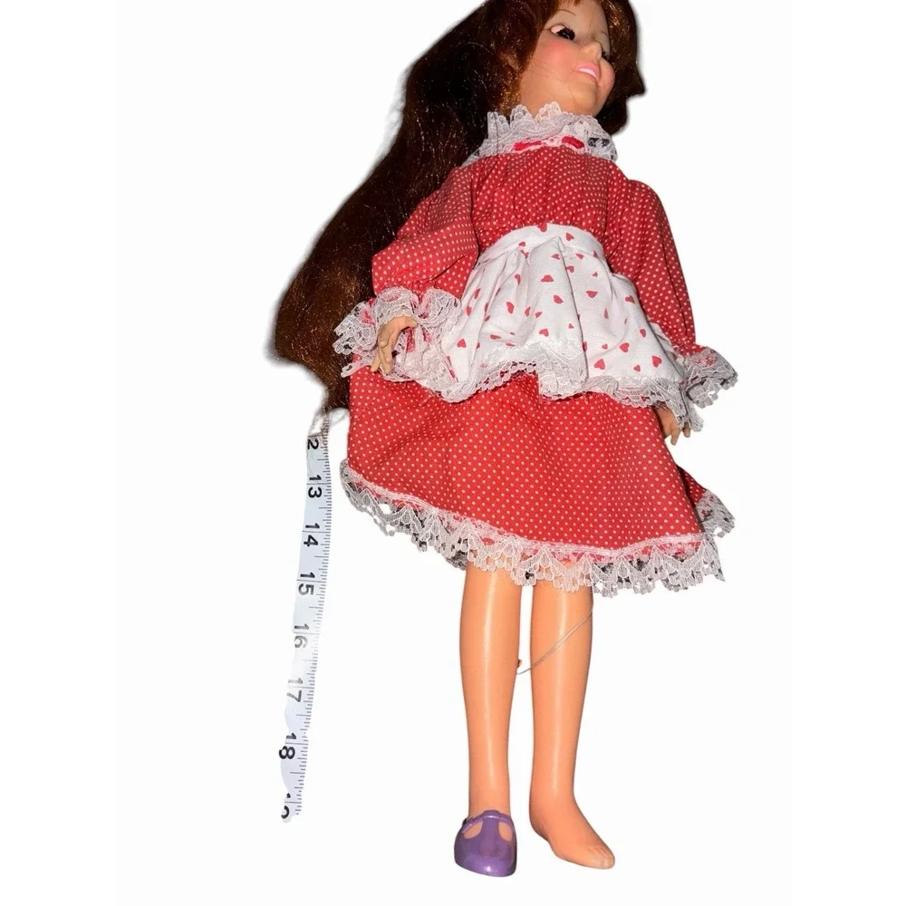 Vintage Ideal‎ Crissy Doll in Red Dotted Lace Dress Grow Auburn Hair